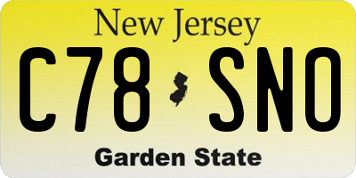 NJ license plate C78SNO