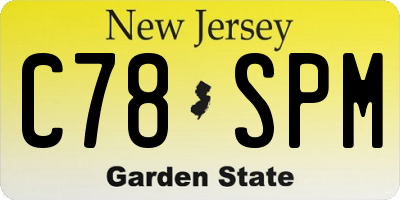 NJ license plate C78SPM