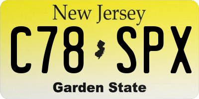 NJ license plate C78SPX