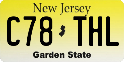 NJ license plate C78THL
