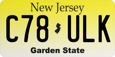 NJ license plate C78ULK