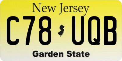 NJ license plate C78UQB