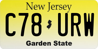 NJ license plate C78URW