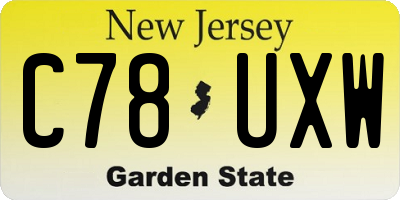 NJ license plate C78UXW