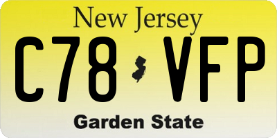 NJ license plate C78VFP