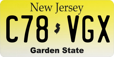 NJ license plate C78VGX