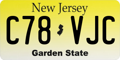 NJ license plate C78VJC