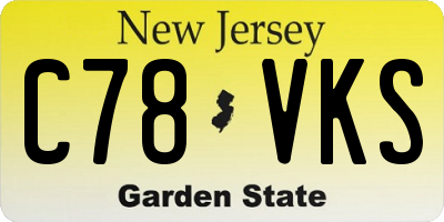 NJ license plate C78VKS
