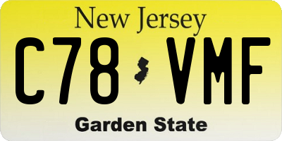 NJ license plate C78VMF