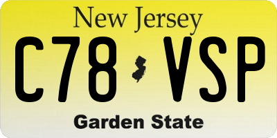 NJ license plate C78VSP