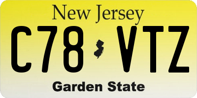 NJ license plate C78VTZ