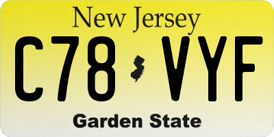 NJ license plate C78VYF