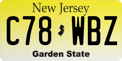 NJ license plate C78WBZ
