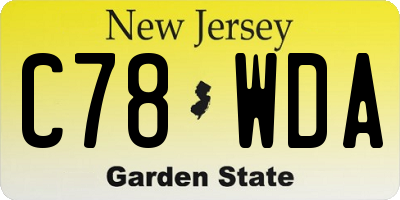 NJ license plate C78WDA