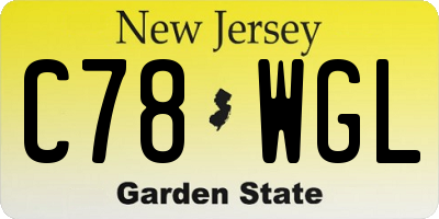 NJ license plate C78WGL