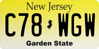 NJ license plate C78WGW