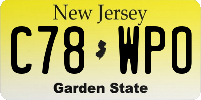 NJ license plate C78WPO