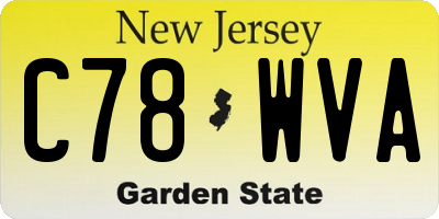 NJ license plate C78WVA