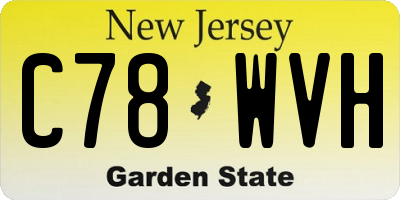 NJ license plate C78WVH