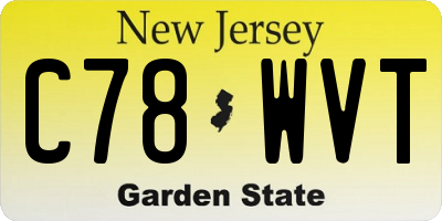 NJ license plate C78WVT