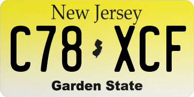 NJ license plate C78XCF