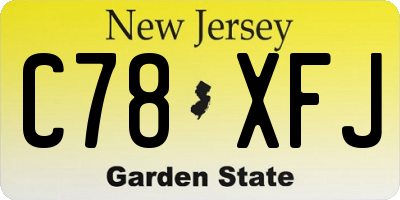 NJ license plate C78XFJ