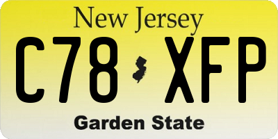 NJ license plate C78XFP