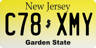 NJ license plate C78XMY