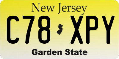 NJ license plate C78XPY