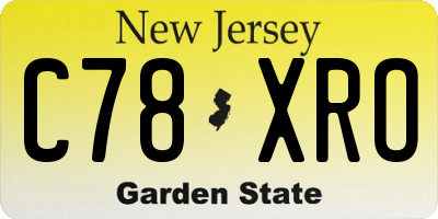NJ license plate C78XRO