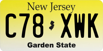 NJ license plate C78XWK