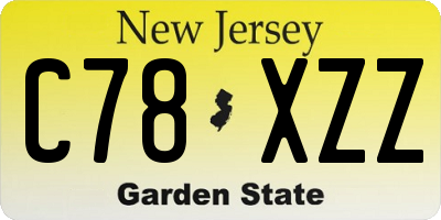 NJ license plate C78XZZ