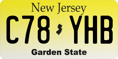 NJ license plate C78YHB
