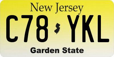 NJ license plate C78YKL