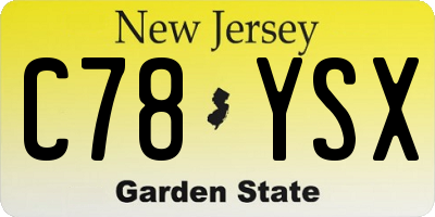 NJ license plate C78YSX
