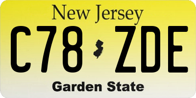 NJ license plate C78ZDE