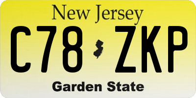 NJ license plate C78ZKP