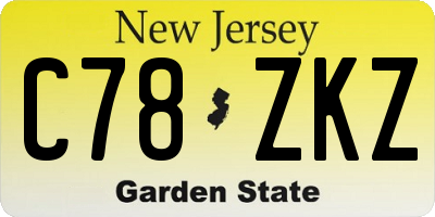 NJ license plate C78ZKZ