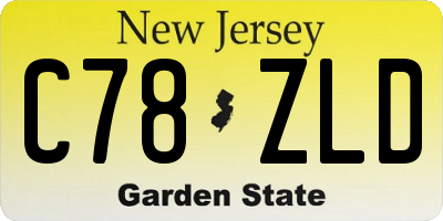 NJ license plate C78ZLD