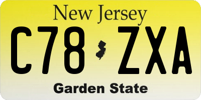 NJ license plate C78ZXA