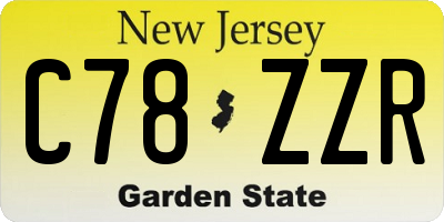 NJ license plate C78ZZR