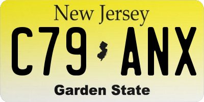 NJ license plate C79ANX