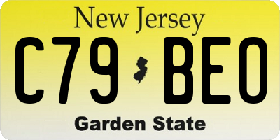 NJ license plate C79BEO