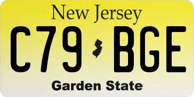 NJ license plate C79BGE