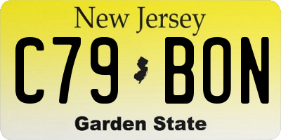 NJ license plate C79BON