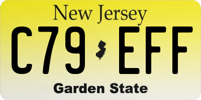NJ license plate C79EFF