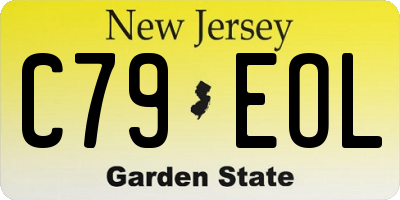 NJ license plate C79EOL