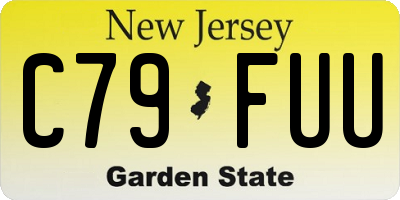 NJ license plate C79FUU