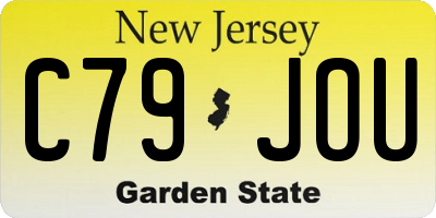 NJ license plate C79JOU