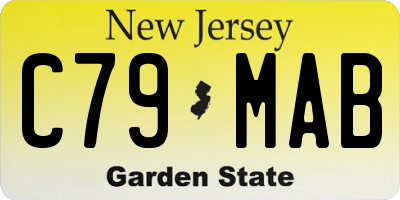 NJ license plate C79MAB